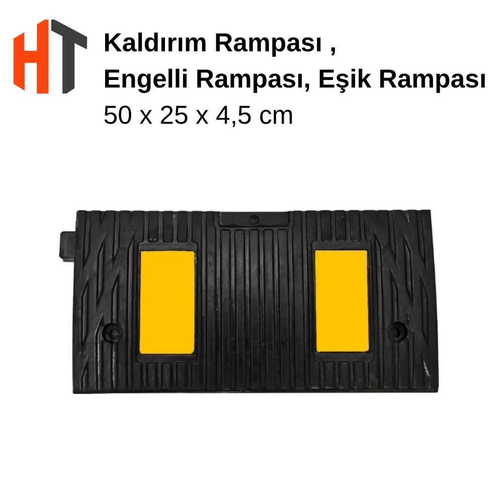 Kauçuk Rampa, Otopark Rampası, Kaldırım Rampası 50 x 25 x 4,5 cm 