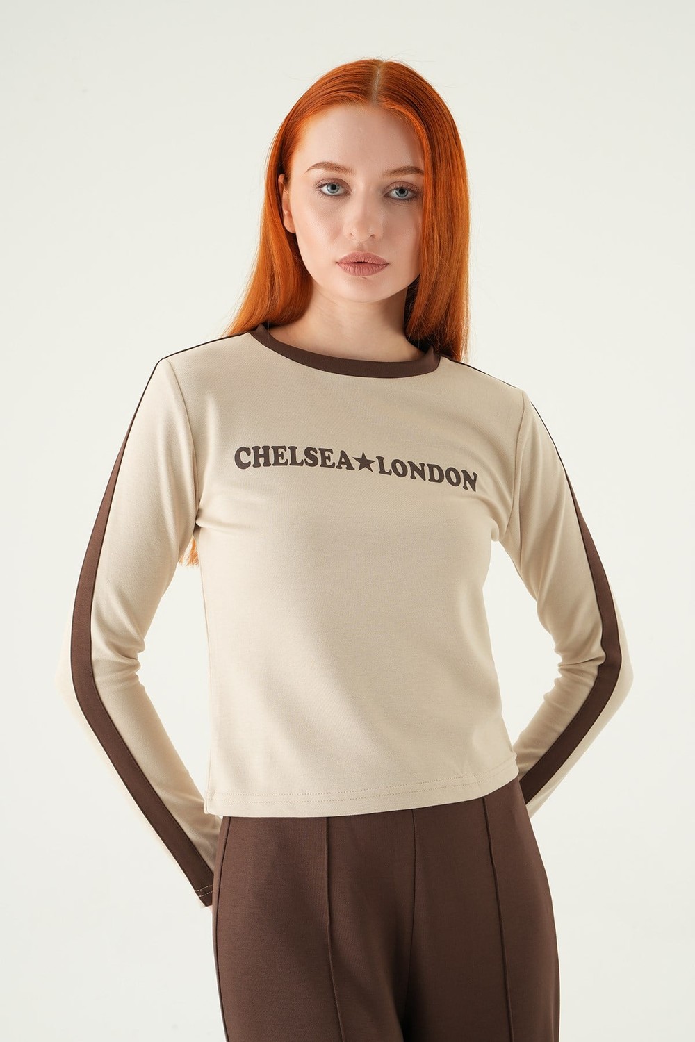 Bej Chelsea London Baskılı Badi 8341A