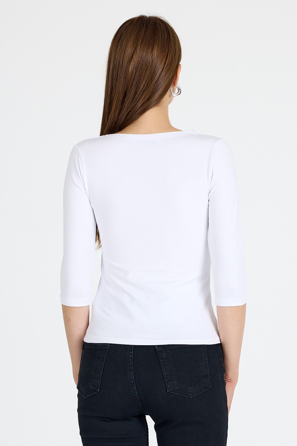 Ekru Kare Yaka Örme Body 9193M
