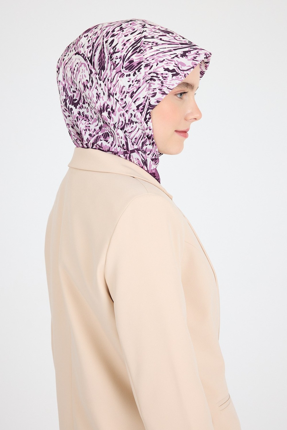 Eşarp-Mor Ebru Desenli Eşarp 3012-rulem