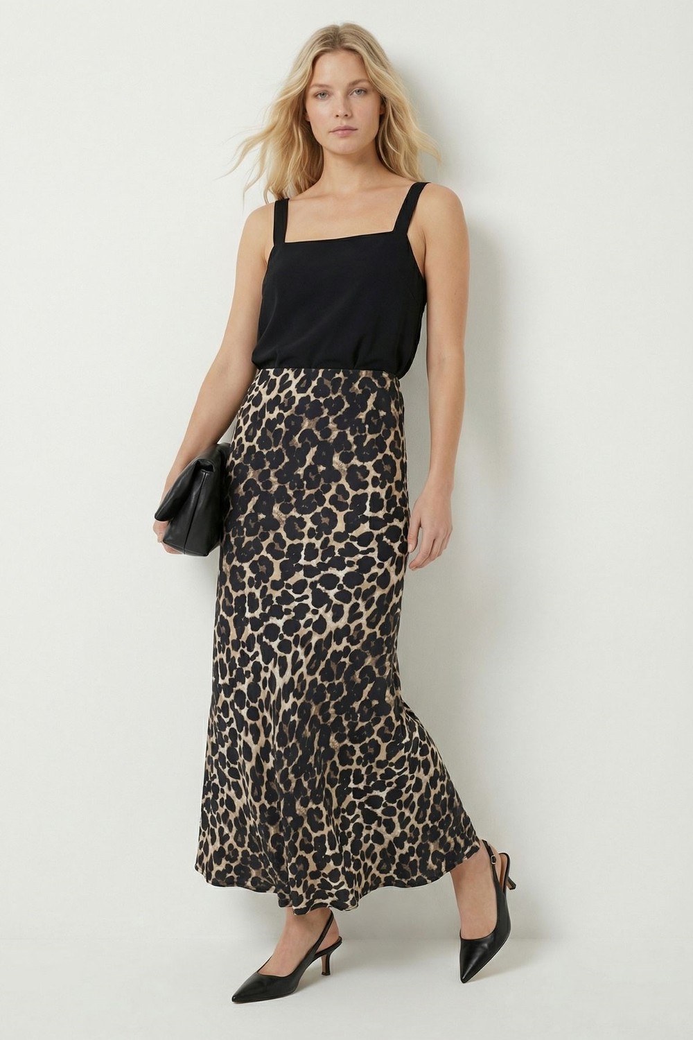 Etek-Leopar Desen Saten Etek 9416 Siyah -rulem