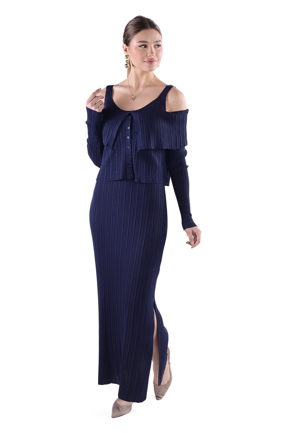 Günlük Elbiseler-Madonna Yaka Elbise Takım 24216 Laci -rulem