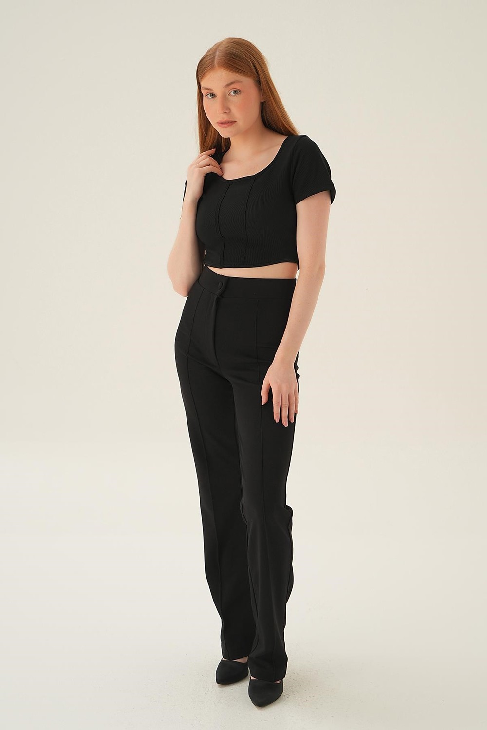 Kadın Body-Kayık Yaka Bluz 4166A Siyah -rulem