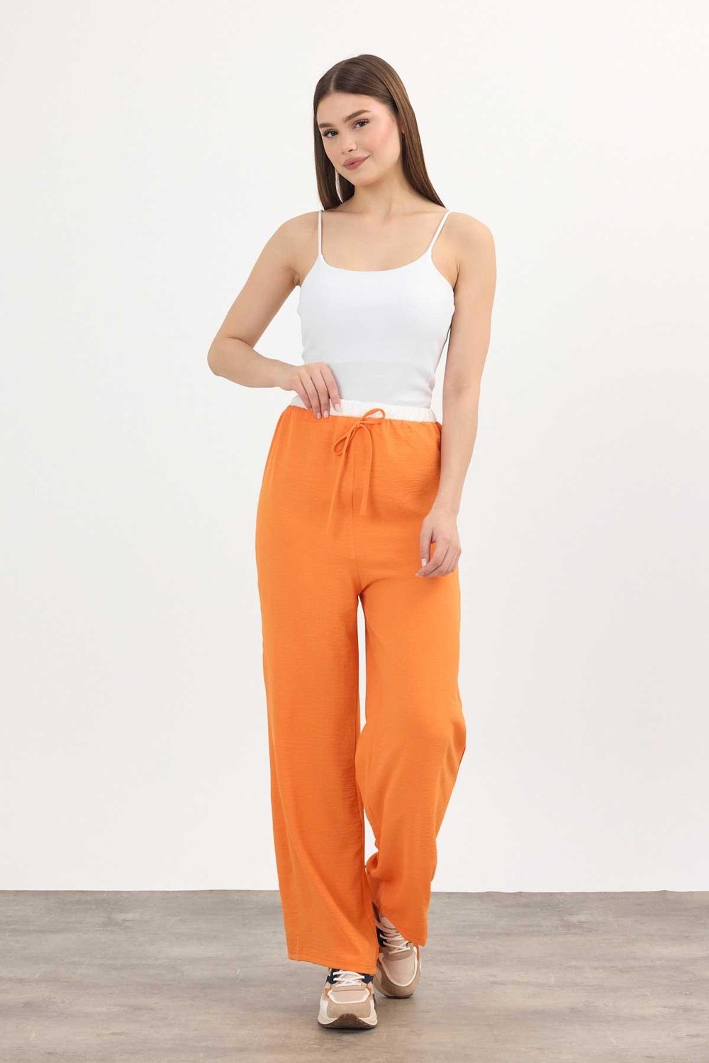 Kadın Pantolon-Bol Paça Pantolon 4327A Orange -rulem