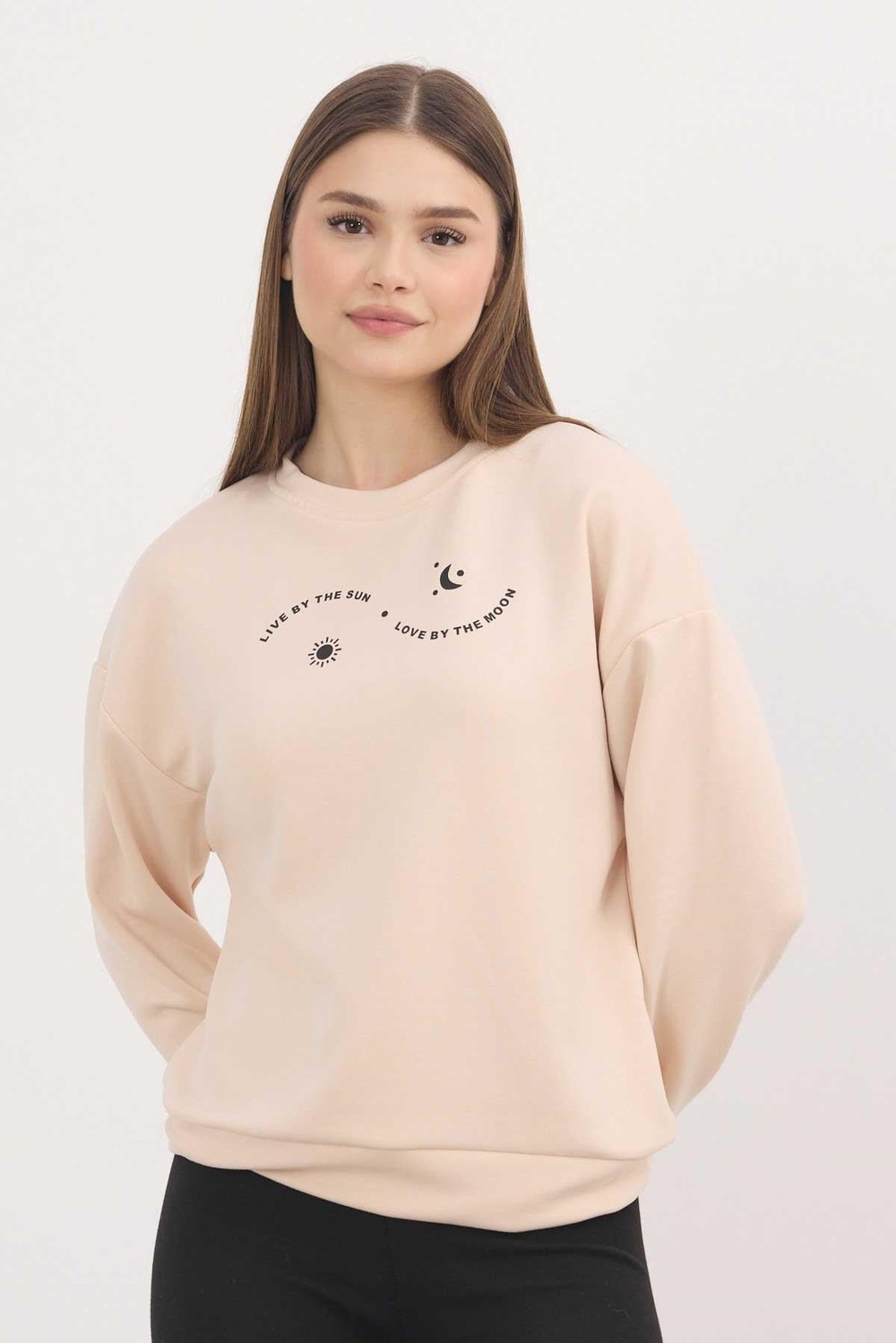 Kadın Sweatshirt-Rays 4003 Baskılı Sweat Taş-rulem