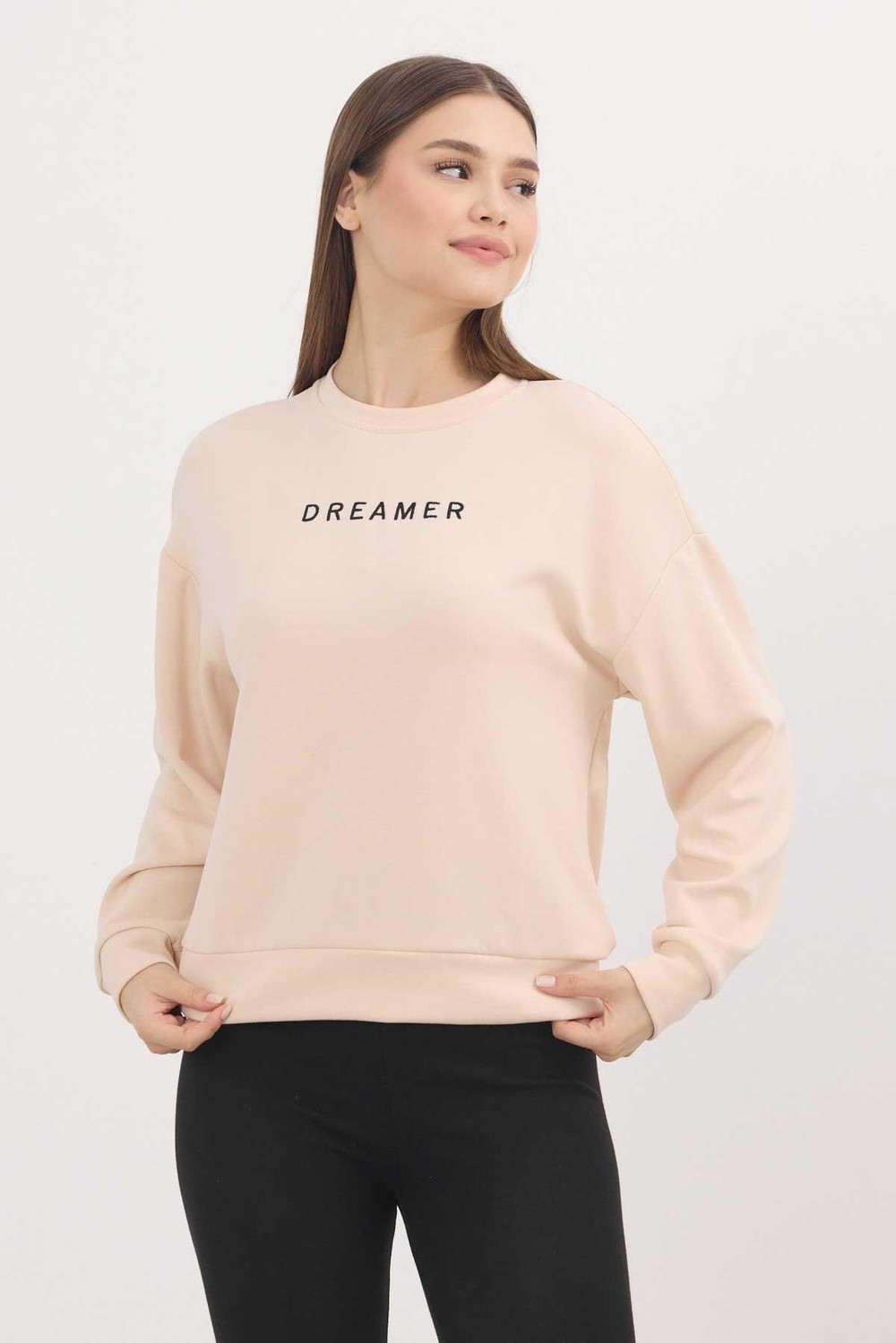 Kadın Sweatshirt-Taş Dreamer Nakış Detay Oysho Sweat 4004-rulem