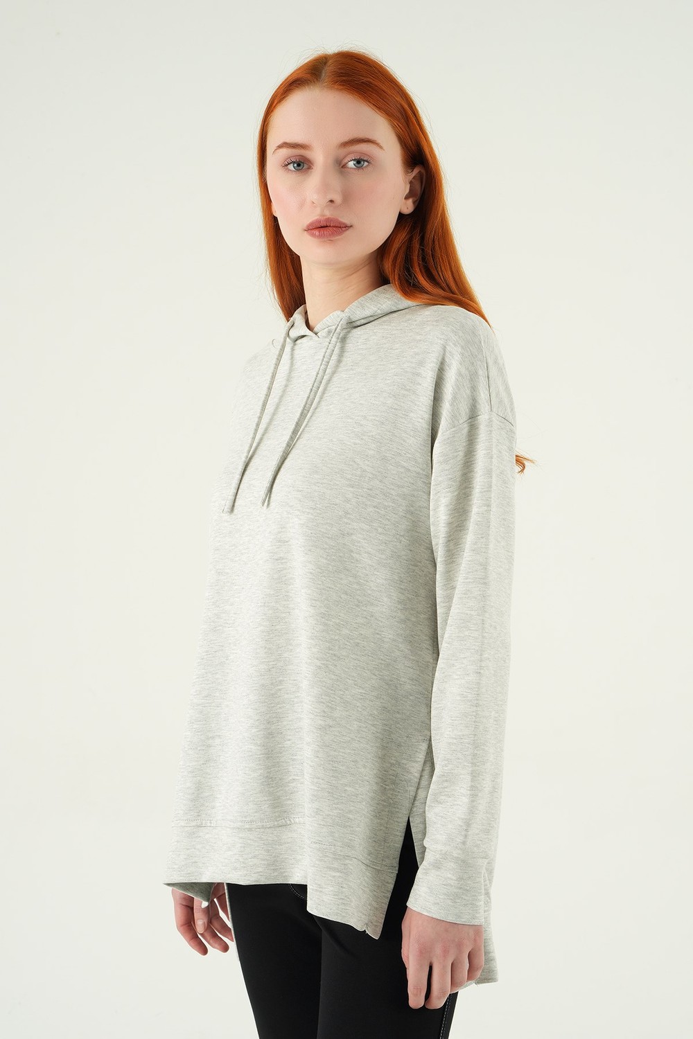 Kadın Tunik-Kapüşonlu Tunik 8309A Karmelanj -rulem