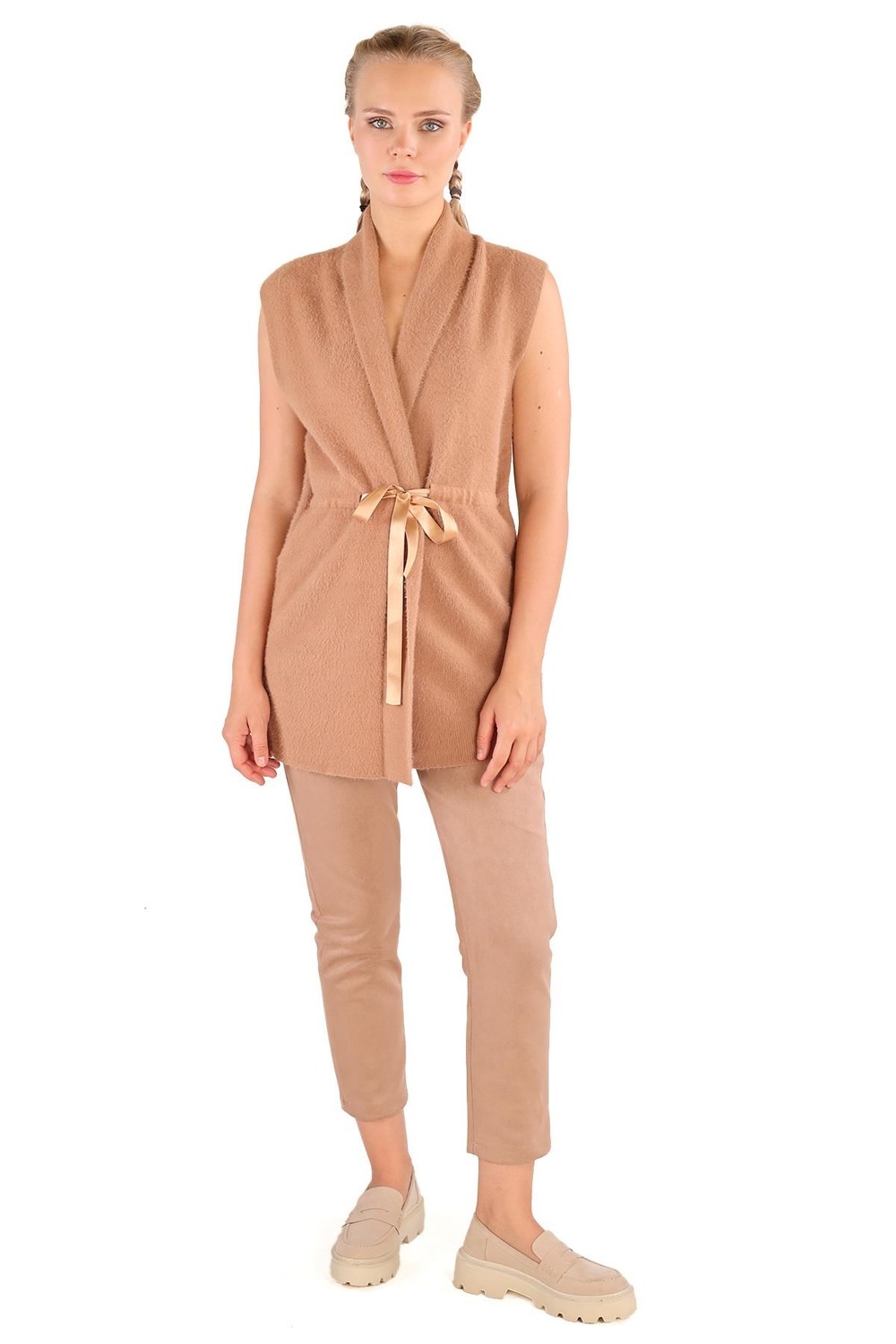 Kadın Yelek-Yumoş Yelek 6670 Camel -rulem