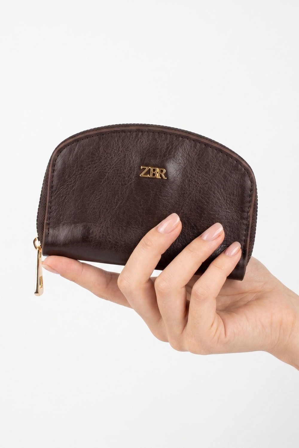 Kahve Fermuarlı Mini Cüzdan 235