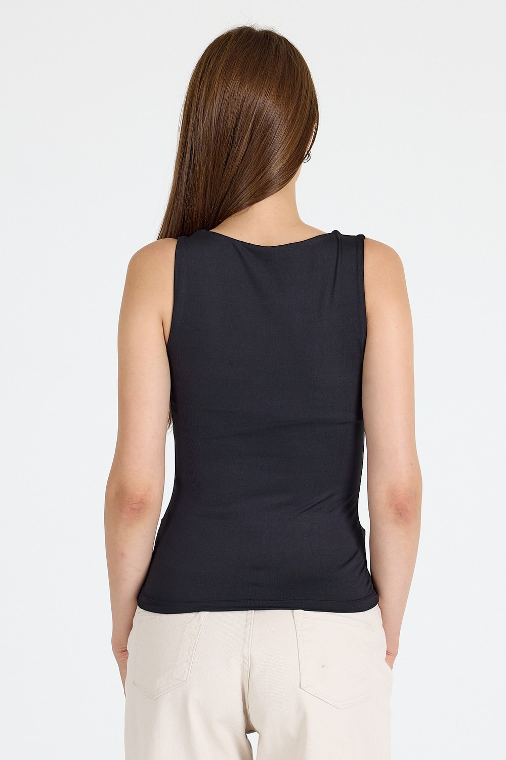 Siyah Slim Fit Kolsuz Basic Atlet 9194M
