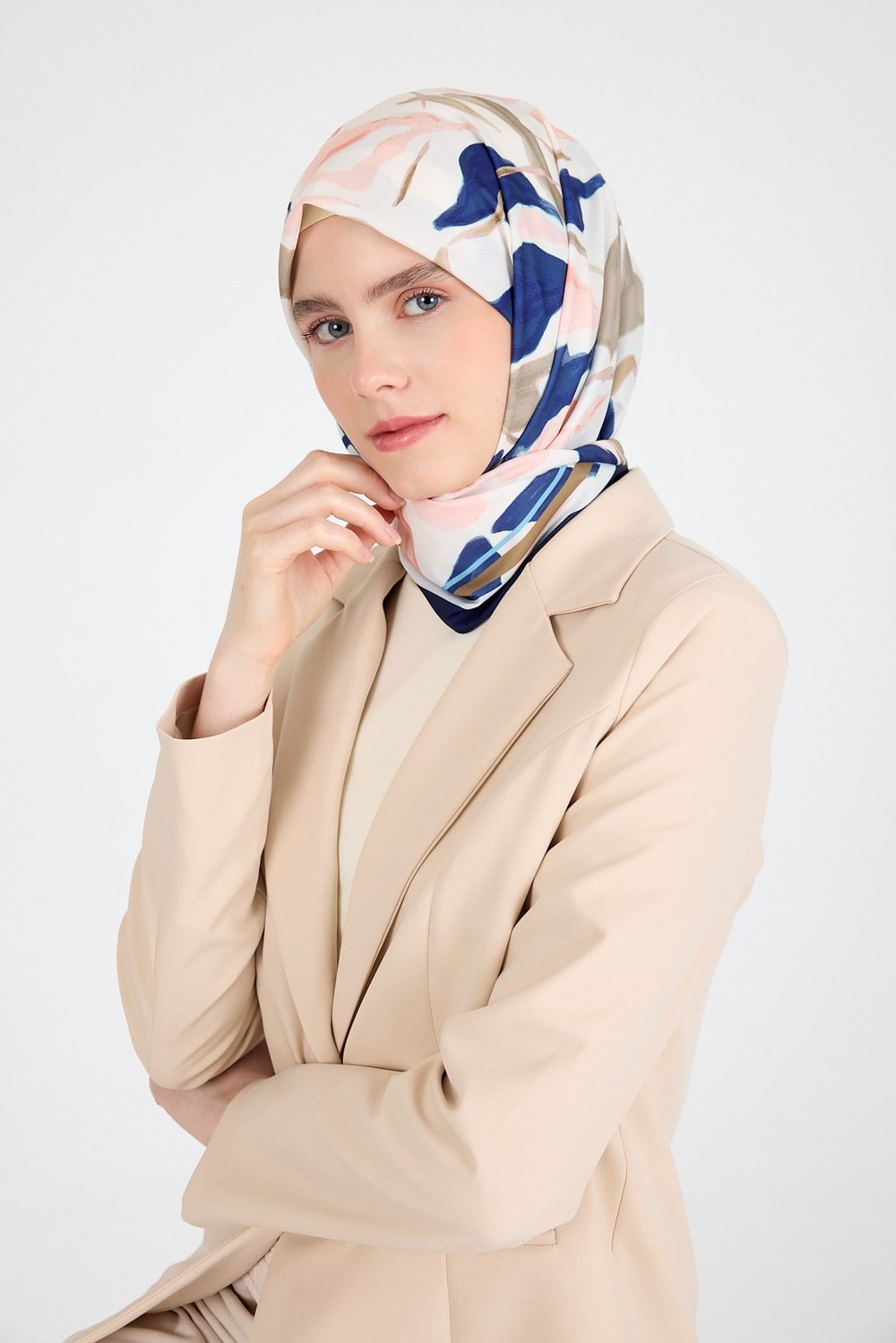 Somon Yaprak Desen Eşarp 3004