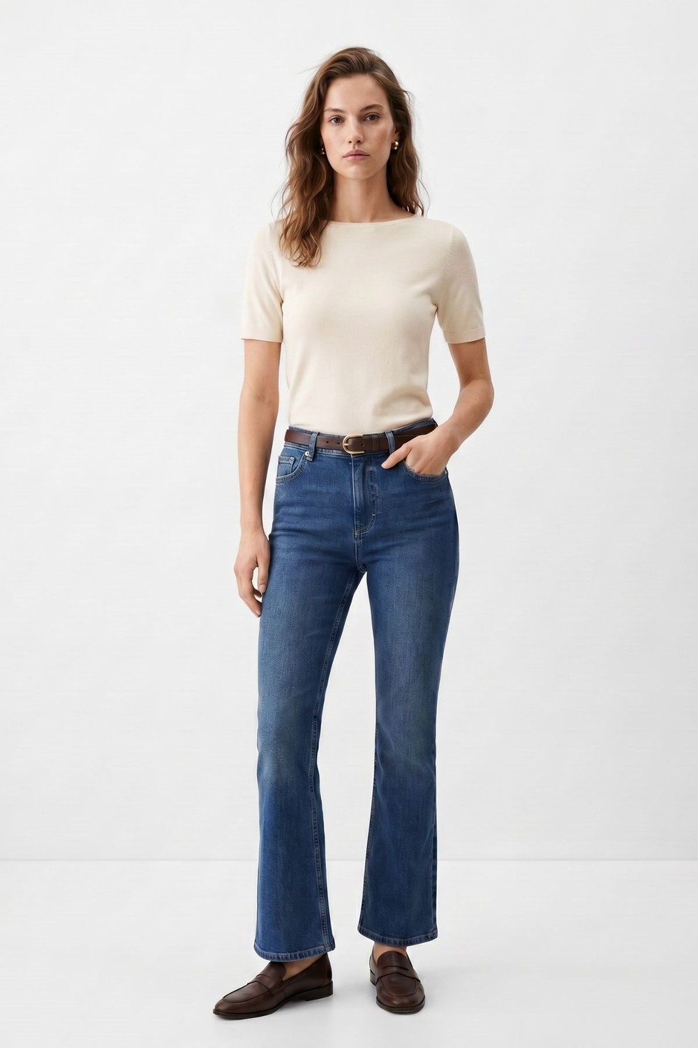 Tint Yeşil Yüksek Bel Flare Jean 826