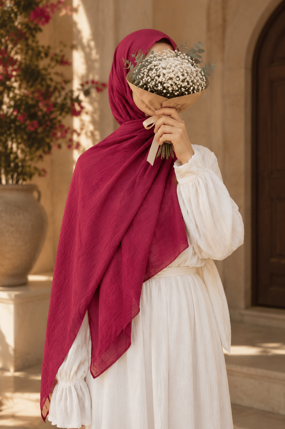 Mscarfs Bambu Kraş Şal Fuşya