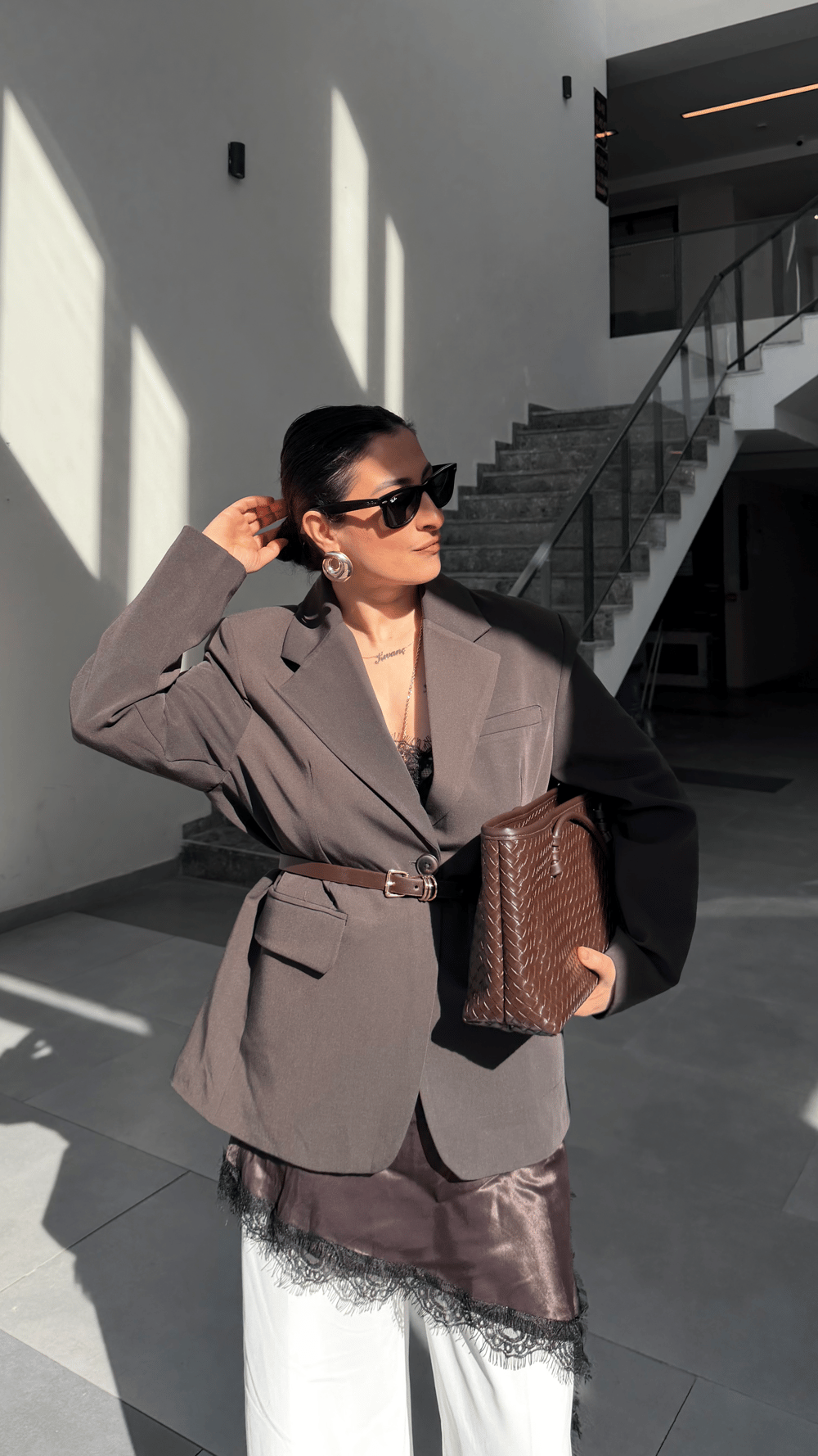 POLİVİSKON BLAZER CEKET- ACI KAHVE
