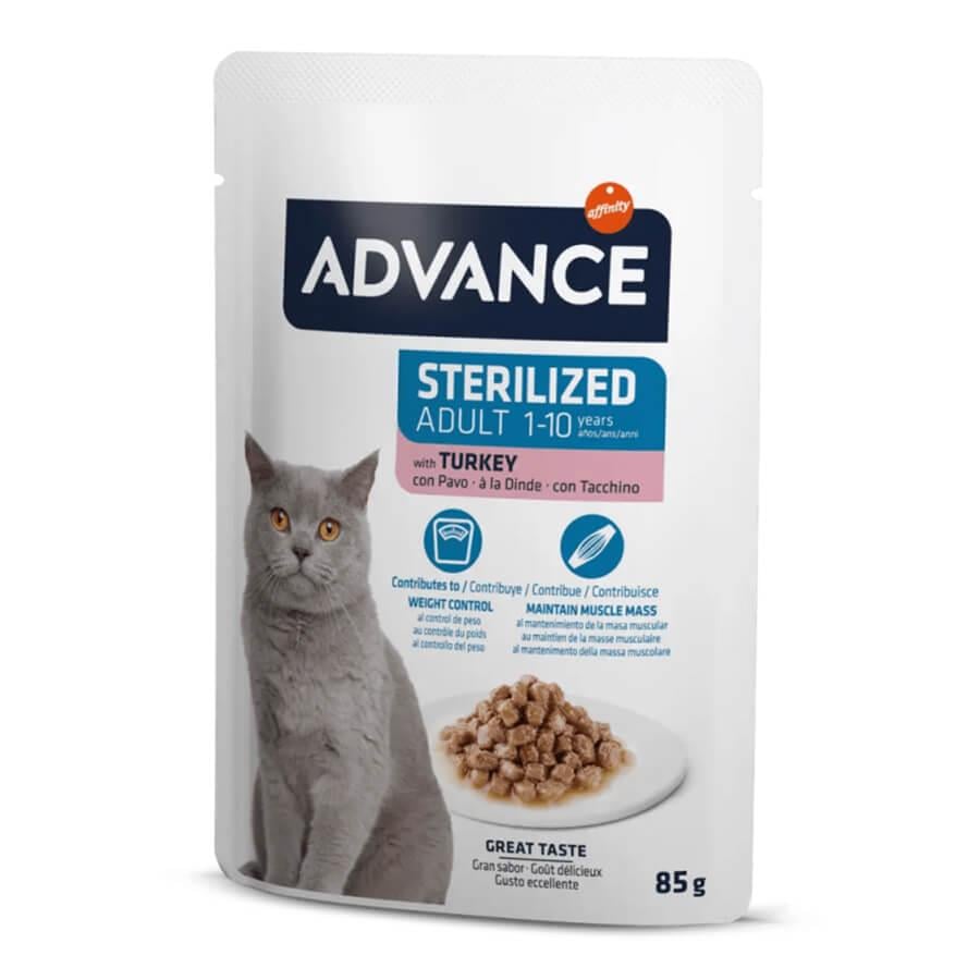 Advance Cat Sterilized Turkey Pouch Yaş Mama 85gr, KATEGORİSİZ, Advance