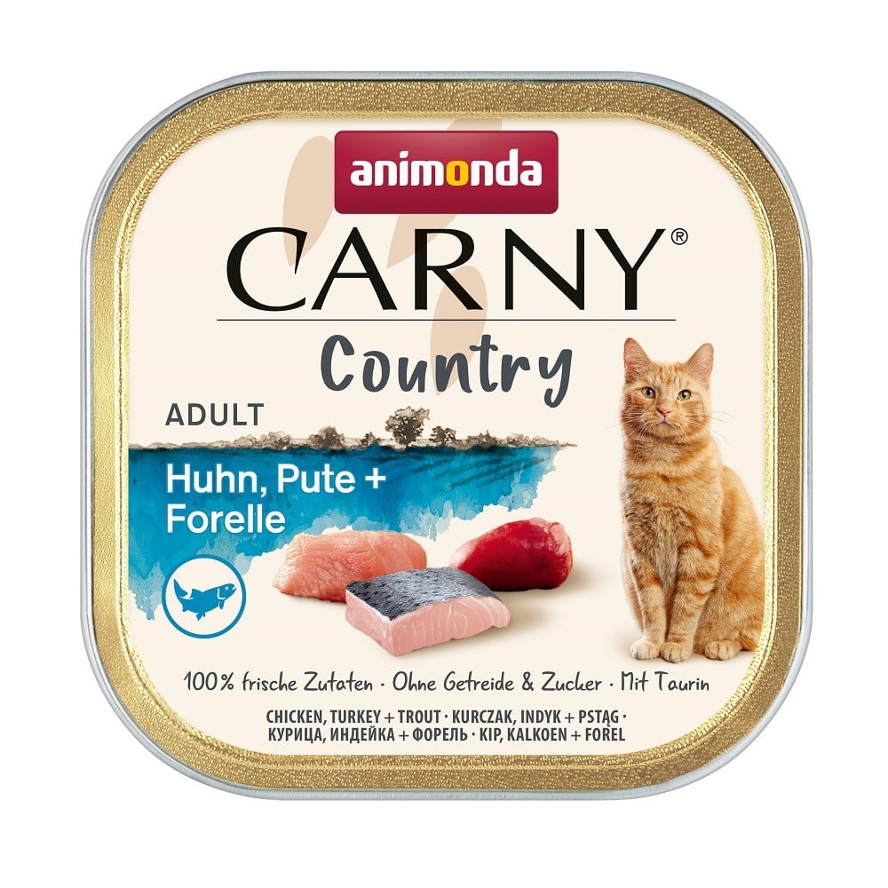 Animonda Carny Country Tavuklu Hindili ve Alabalıklı Yetişkin Kedi Konservesi 100g, Yetişkin Kedi Yaş Mama, Animonda