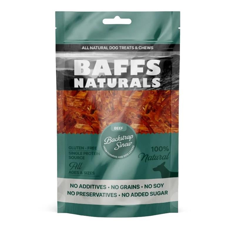 Baffs Natural Backstrap Sinew Köpek Ödülü 100 Gr, Köpek Atıştırmalıkları, Baffs