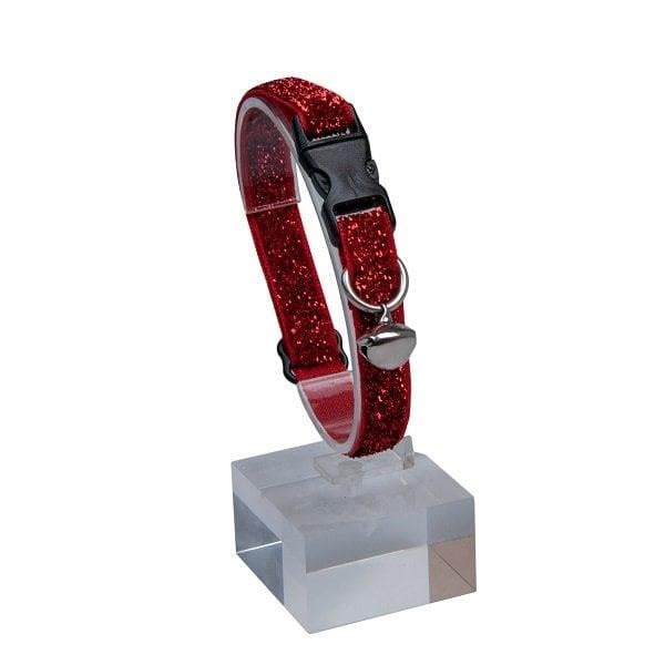 Dalis Kadife Zilli Kedi Tasması 22-30 cm Kırmızı, Kedi Boyun Tasması, Dalis