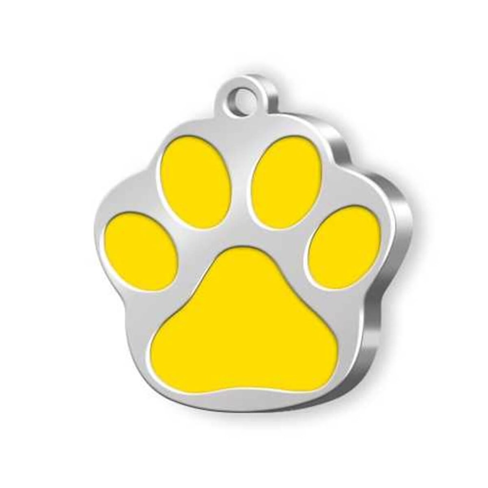 Dalis Pet Tag Mineli Seri Pati Desenli Künye Sarı