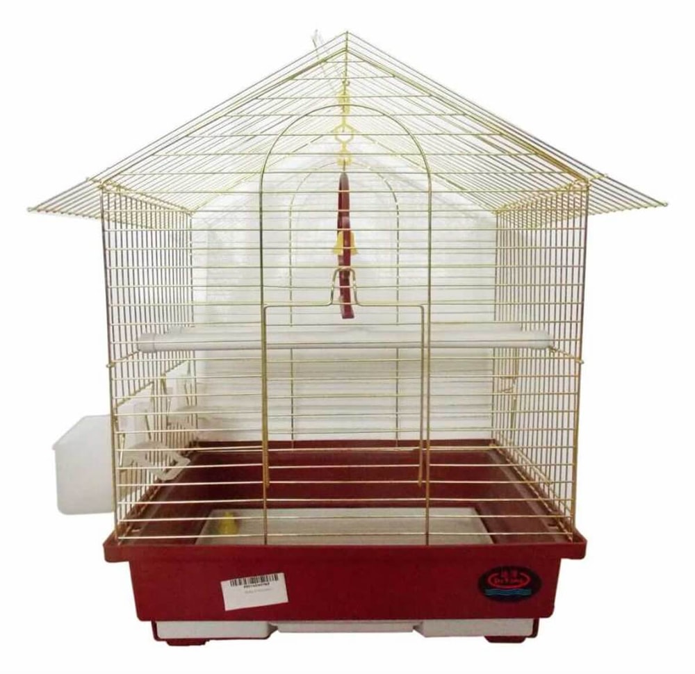 Dayang Çatılı İki Kapılı Muhabbet Kafesi 30x23x39 Cm