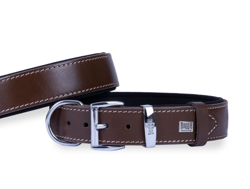 Doggie Deri Boyun Tasması L 3,5x47-55cm Kahve, Köpek Boyun Tasması, Doggie