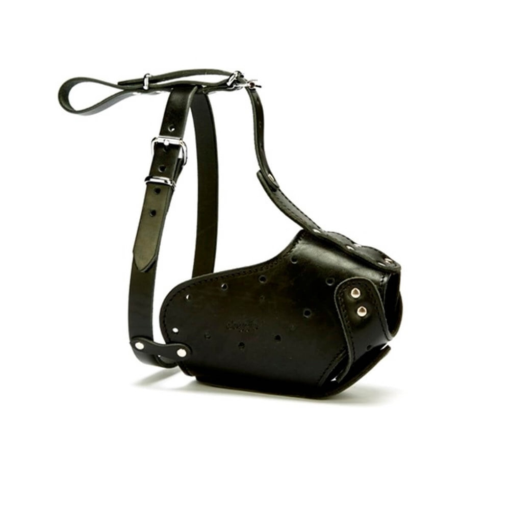 Doggie Deri Köpek Ağızlığı Medium Siyah