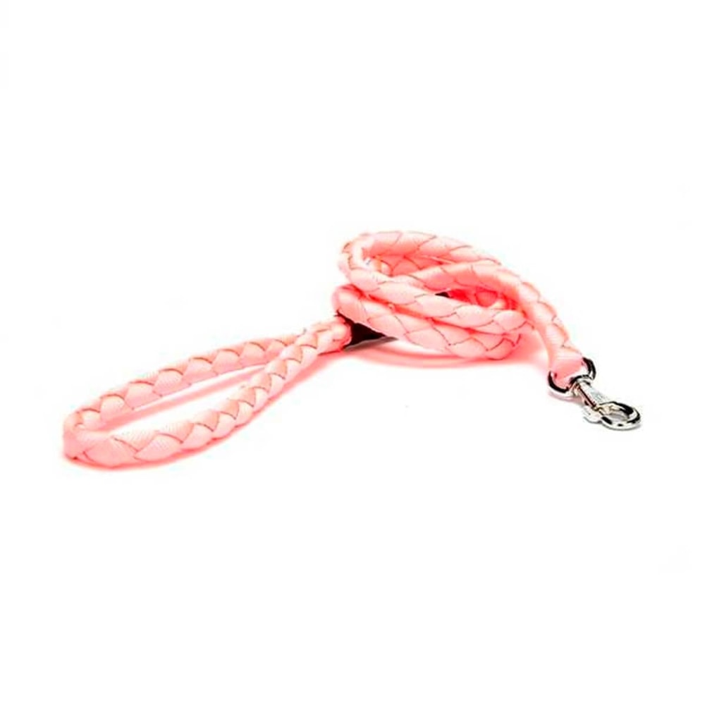 Doggie Dokuma Örgülü Gezdirme 90 Cm Pembe