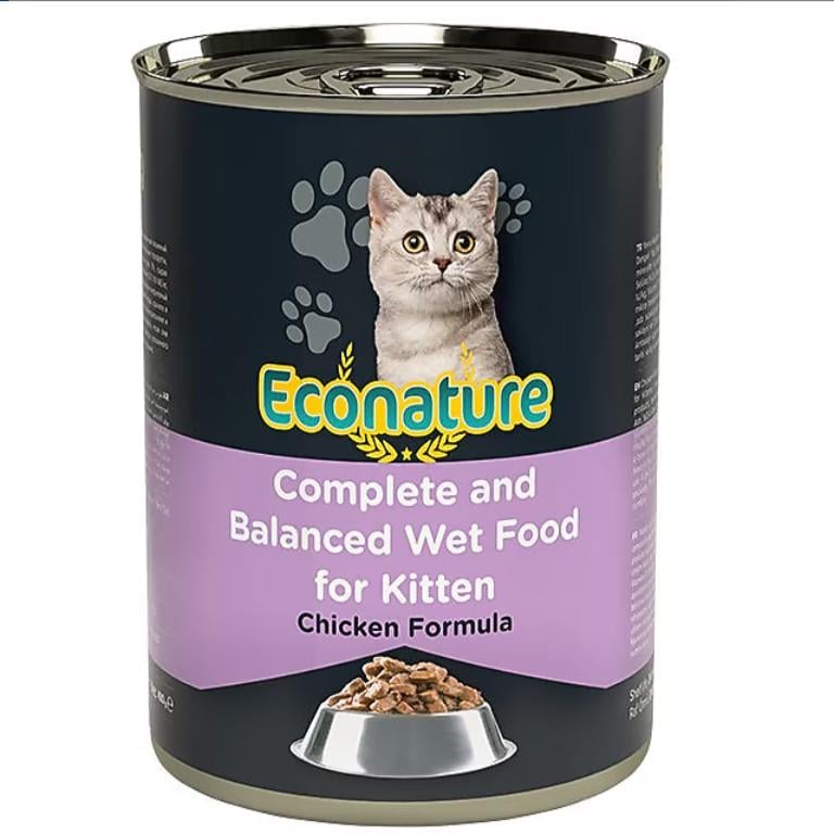 Econature Tavuklu Yavru Kedi Konservesi 400 Gr, Yavru Kedi Yaş Mama, Econature