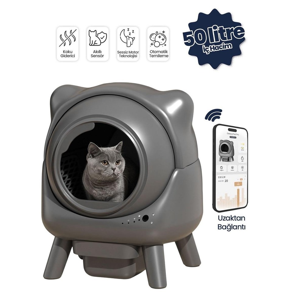 Electron Kulaklı Akıllı Otomatik Kedi Tuvaleti, Otomatik Kedi Tuvaleti, Electron
