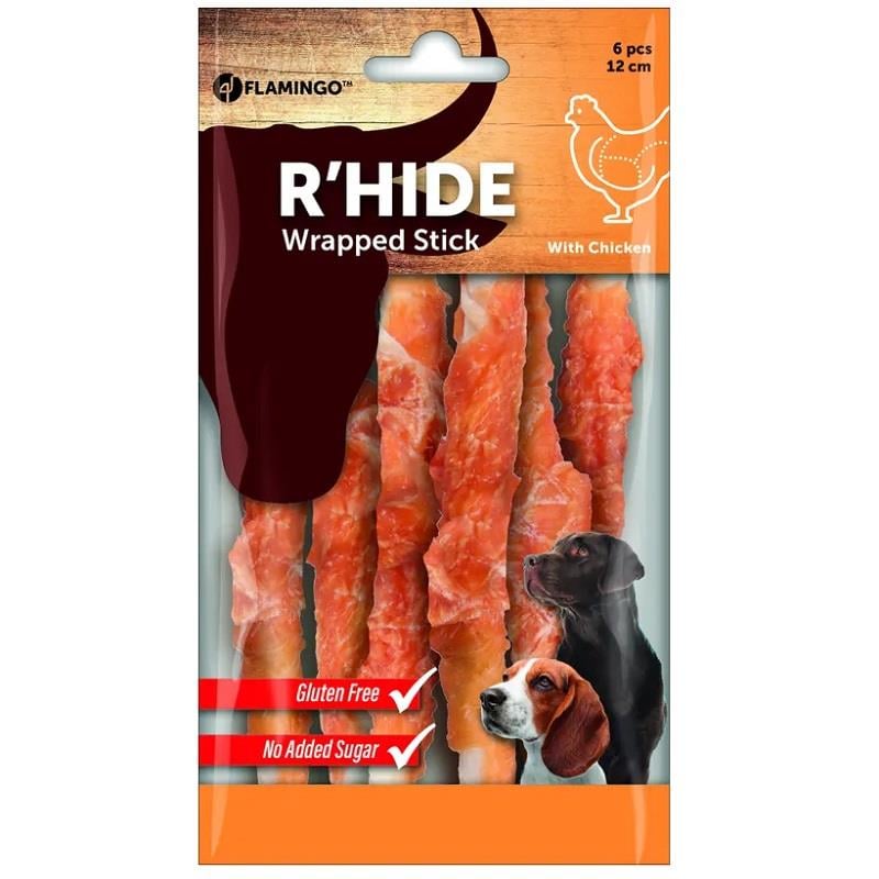 Flamingo Chicken Wrap Çubuk 13 cm Köpek Ödülü 6'Lı, Köpek Ödül Kemiği, Flamingo