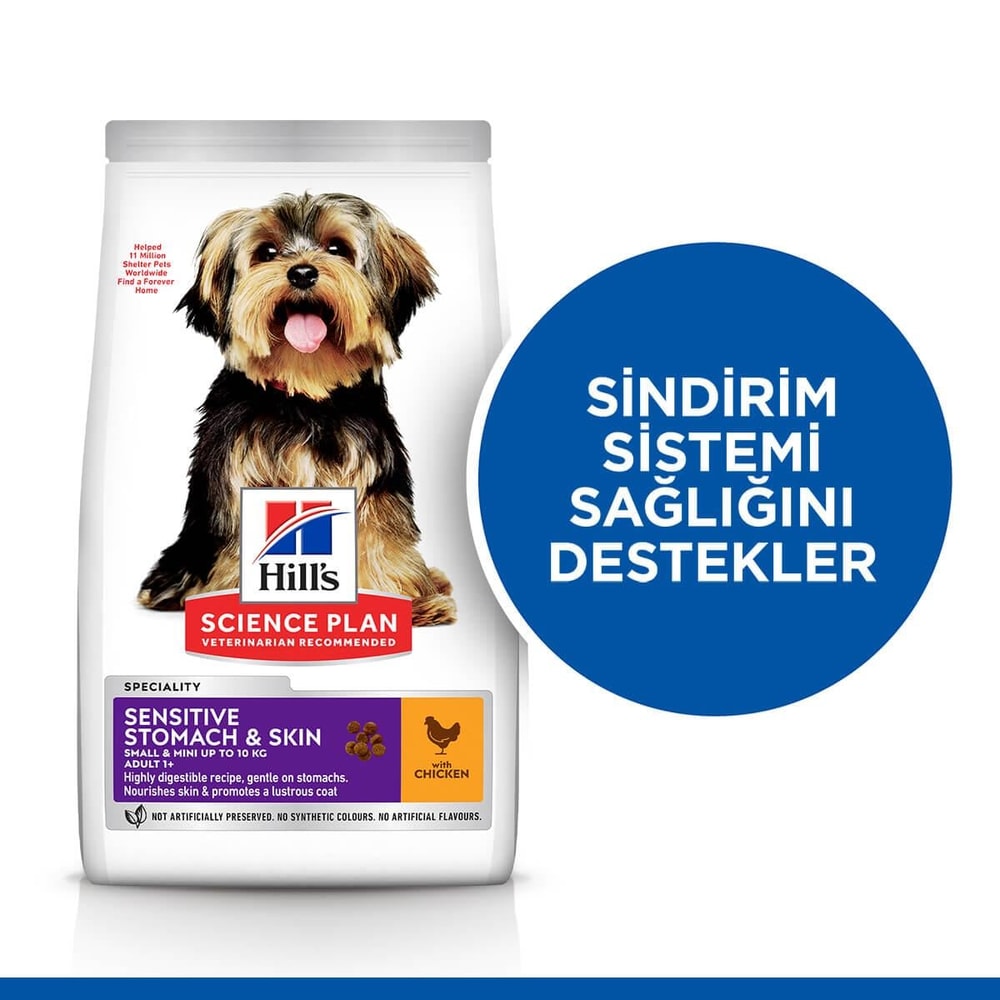 Hills Small Miniature Sensitive Stomach&Skin Hassas Köpek Maması 1.5kg, Yetişkin Köpek Maması, Hills