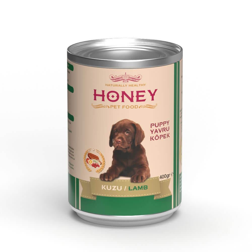 Honey Kuzulu Yavru Köpek Konservesi 400 Gr, Yaş Yavru Köpek Maması, Honey