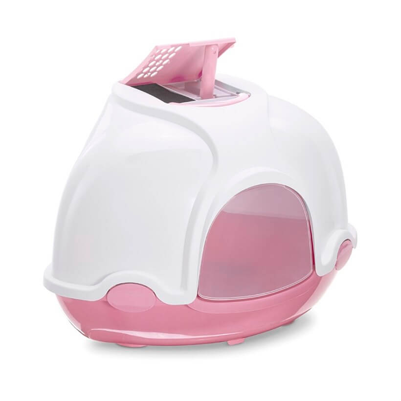Imac Ginger Filtreli Köşe Kedi Tuvalet Kabı Pembe