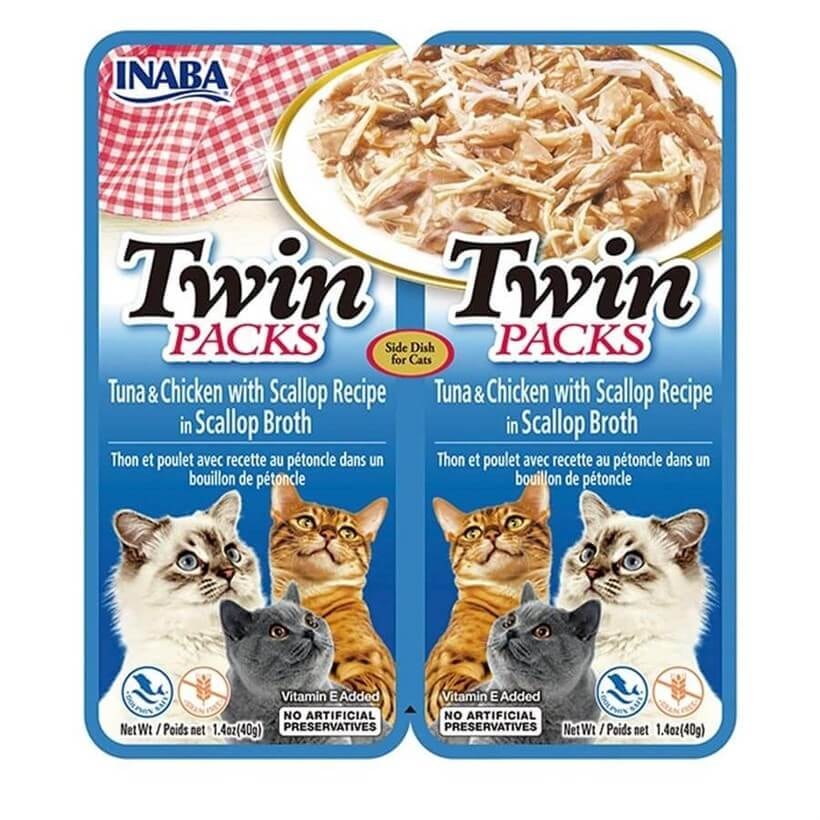 InabaTwin Packs Ton Balıklı ve Tavuklu Kedi Çorbası 2 x 40 Gr