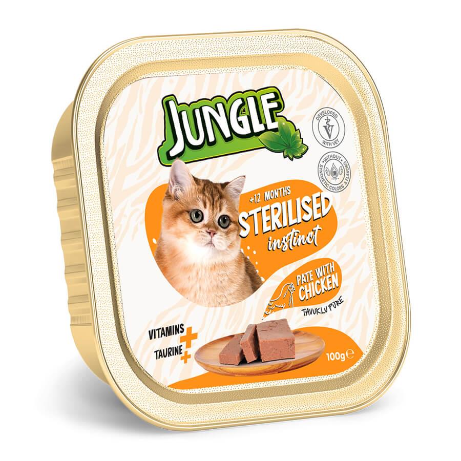 Jungle Kısır Tavuklu Ezme Kedi Konserve Maması 100 gr, Yetişkin Kedi Yaş Mama, Jungle