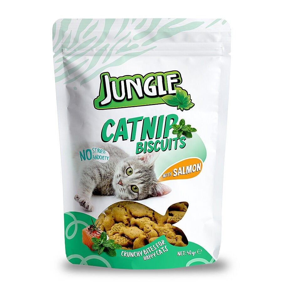 Jungle Somonlu Catnipli Kedi Bisküvisi 40 gr, KATEGORİSİZ, Jungle