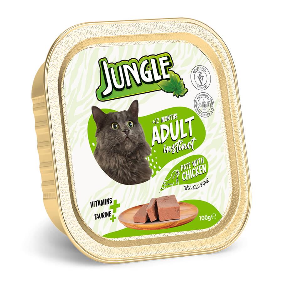 Jungle Tavuklu Ezme Kedi Konserve Maması 100 gr, Yetişkin Kedi Yaş Mama, Jungle