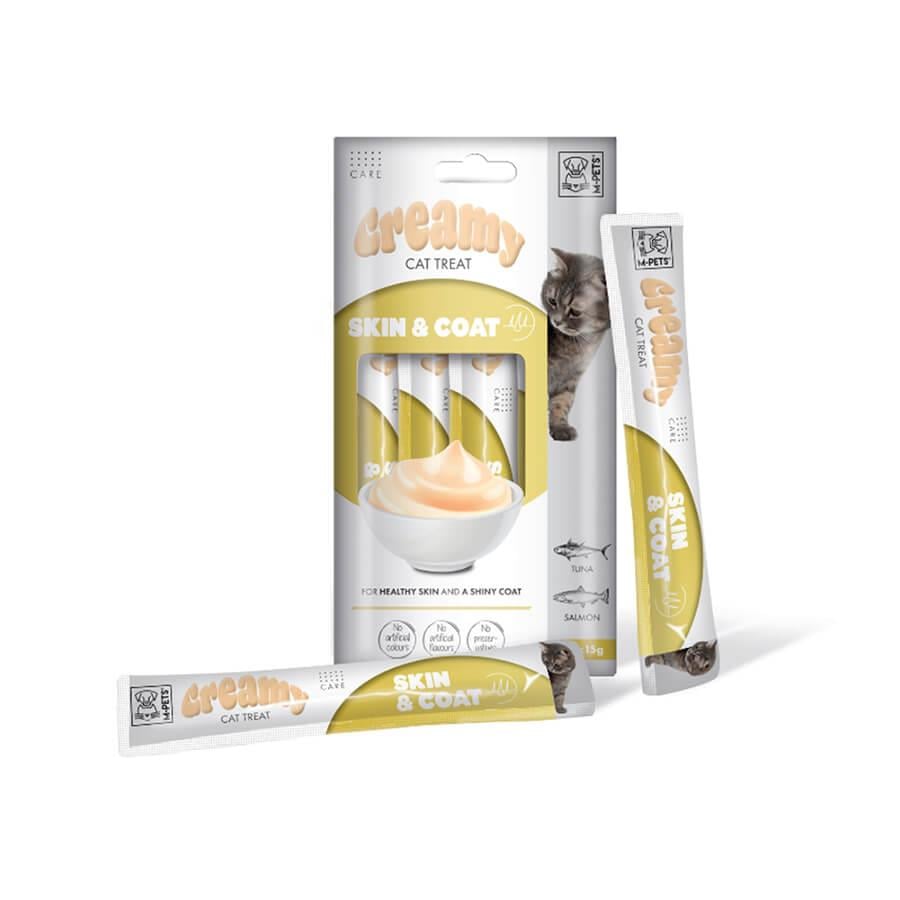 M-Pets Creamy Skin&Cat Kedi Ödülü 4x15 GR, Kedi Ödül Maması, M-Pets