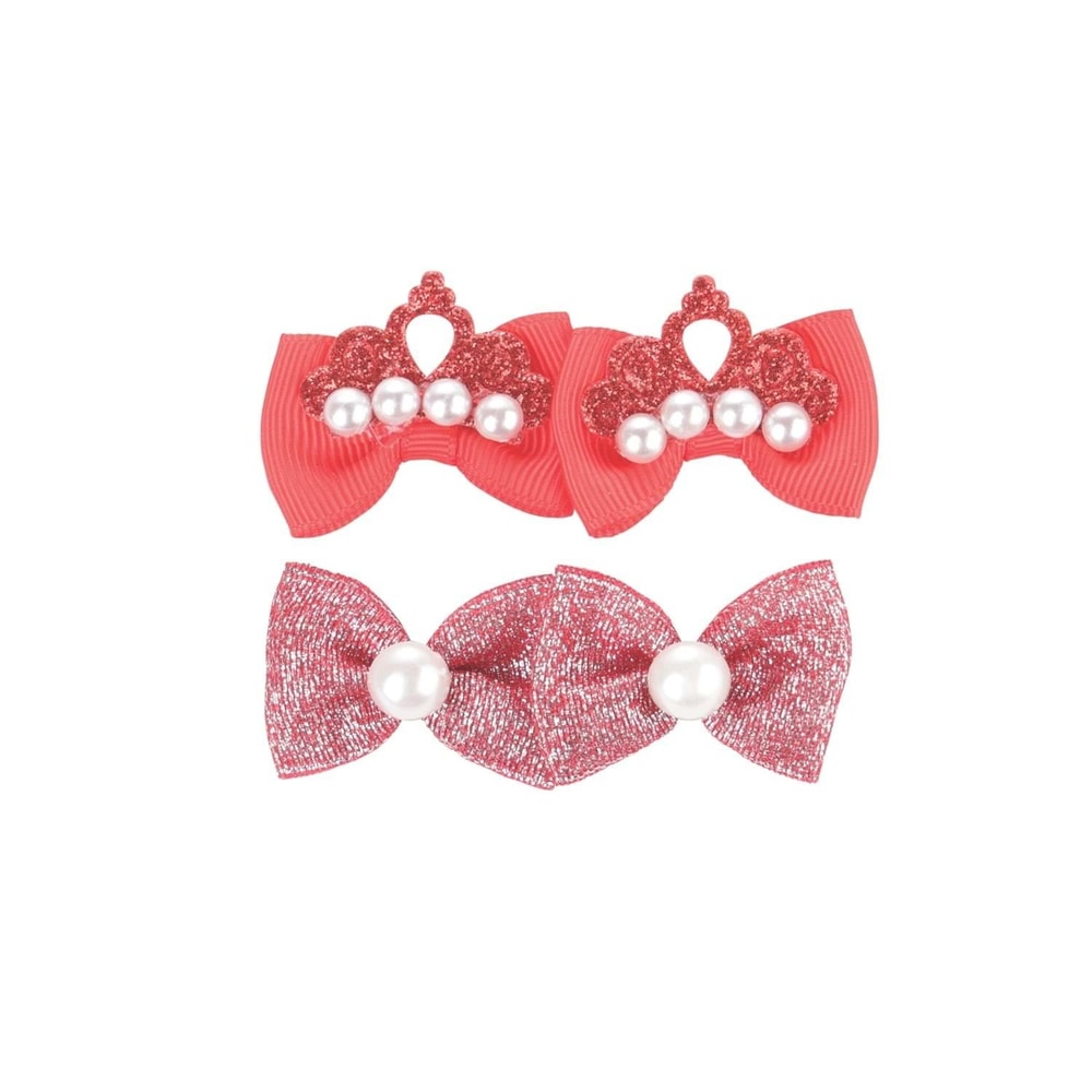 M-Pets Glam Köpekler İçin Aksesuar Boncuklu Toka Kırmızı, Köpek Kıyafetleri, M-Pets