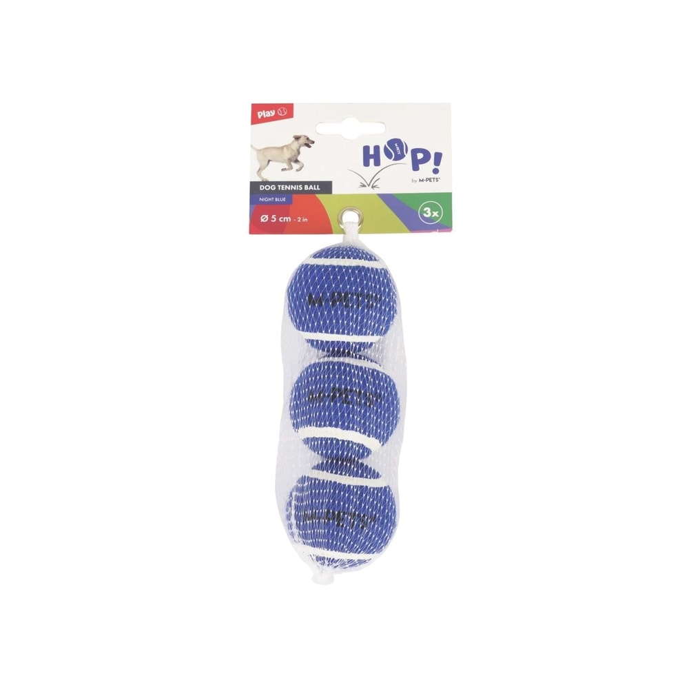 M-Pets Hop Tenis Topu Mavi 5 Cm 3'lü, Köpek Ödül ve Oyun Topu, M-Pets