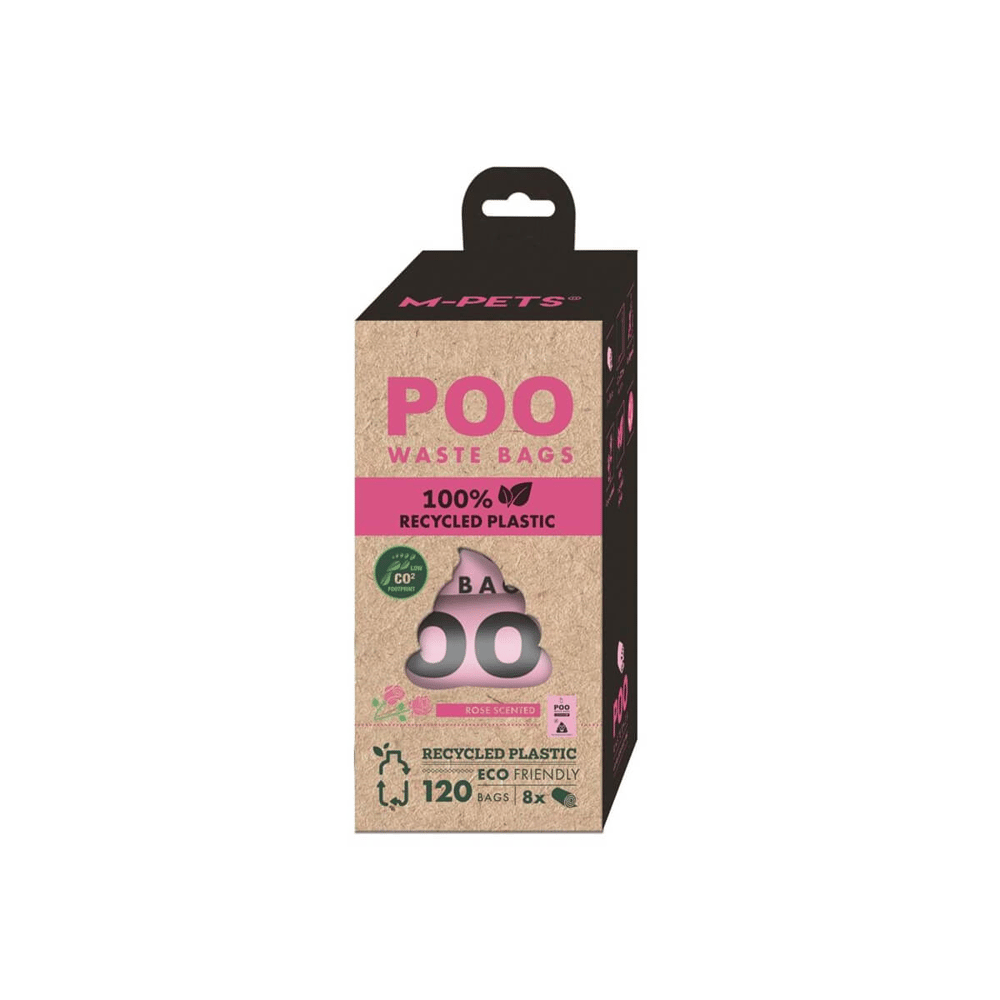 M-Pets Poo 100% Recycled Dışkı Poşeti Gül  Kokulu 8X15 Yaprak, KATEGORİSİZ, M-Pets
