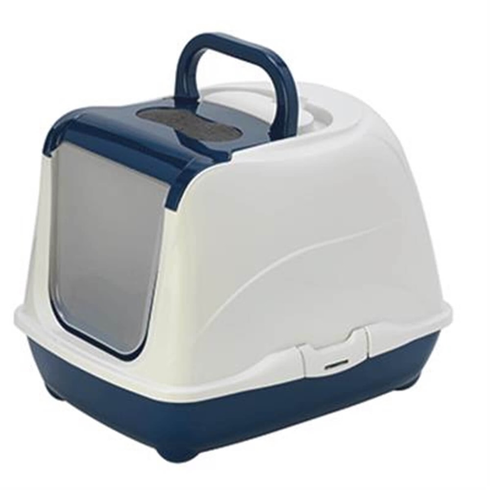 Moderna Flip Cat Filitreli Kapalı Kedi Tuvaleti 37x39x50 Cm Lacivert