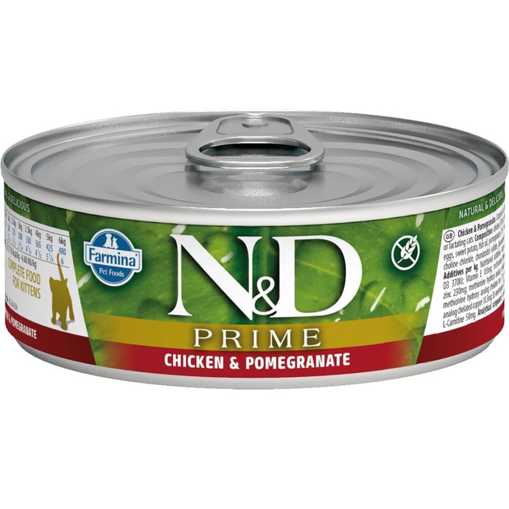 N&D Prime Tavuk ve Narlı Yavru Kedi Konservesi 80 Gr