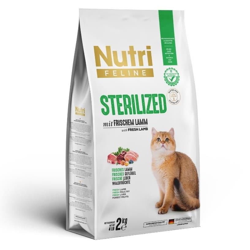 Nutri Feline Sterilised Kısırlaştırılmış Kuzulu Kedi Maması 2 kg, Kısırlaştırılmış Kedi Maması, Nutri Feline