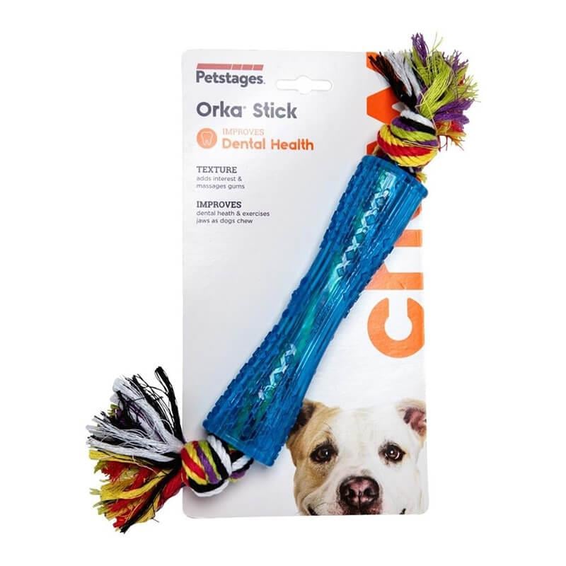 ORKA Stick Büyük Irk Köpekler İçin Diş İpli Kauçuk Köpek Oyuncağı, Kauçuk Plastik Oyuncaklar, Petstages
