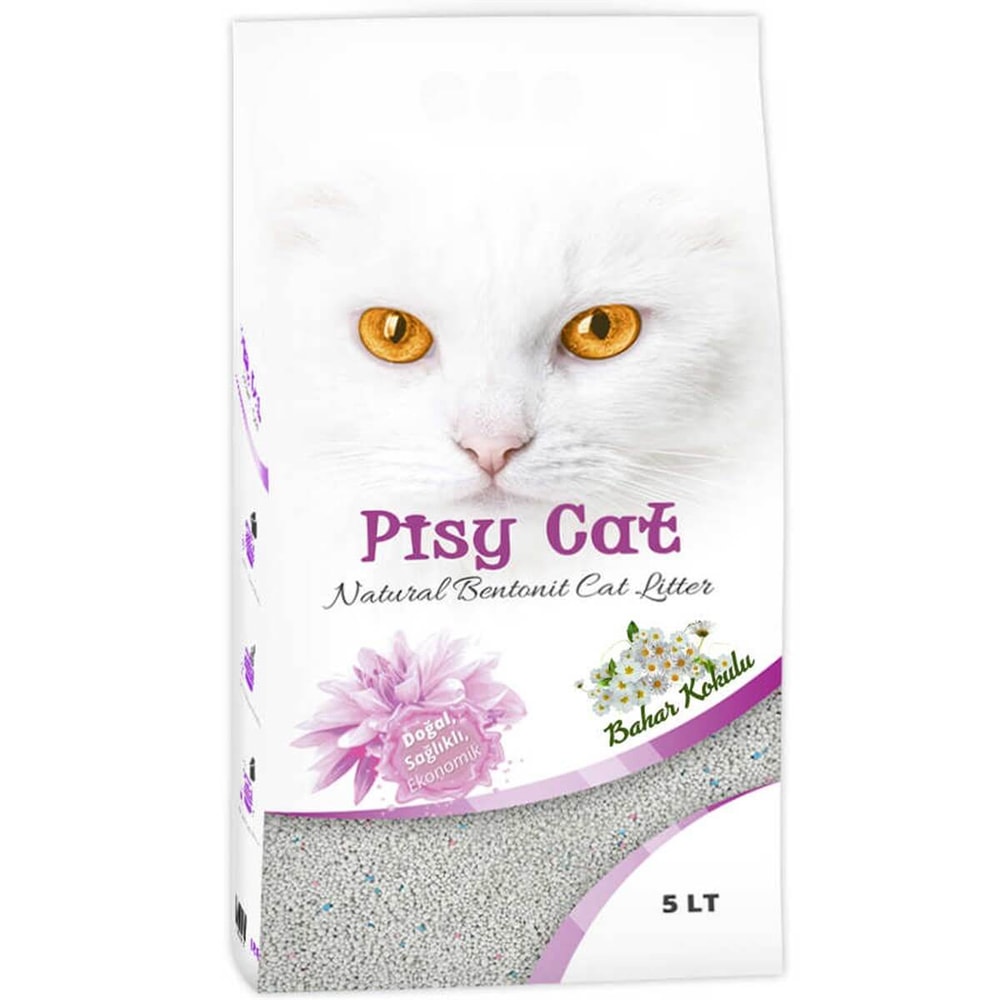 Pisy Cat Bahar Kokulu Tozsuz Topaklaşan İnce Kedi Kumu 5 Lt