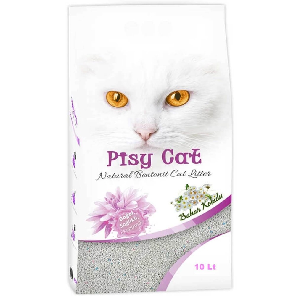 PisyCat Bahar Kokulu Tozsuz Topaklaşan İnce Kedi Kumu 10Lt
