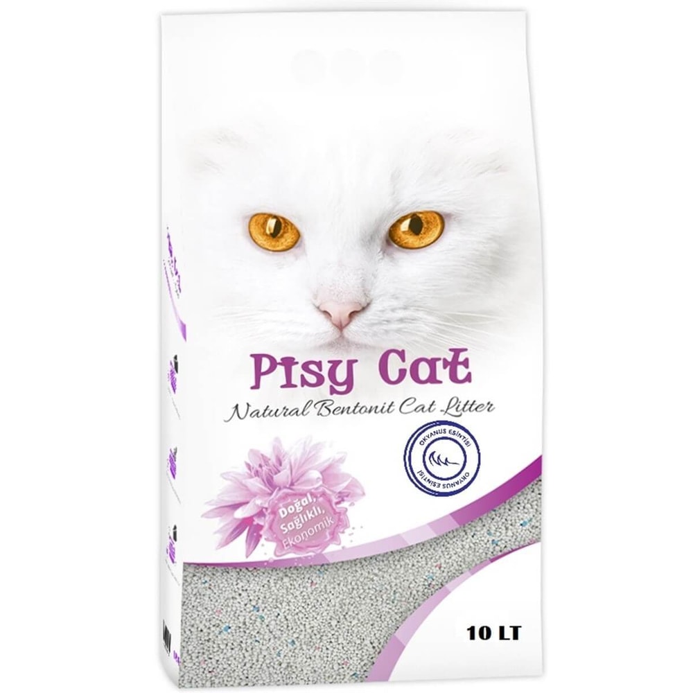 PisyCat Okyanus Esintsi Tozsuz Topaklaşan İnce Kedi Kumu 10 Lt