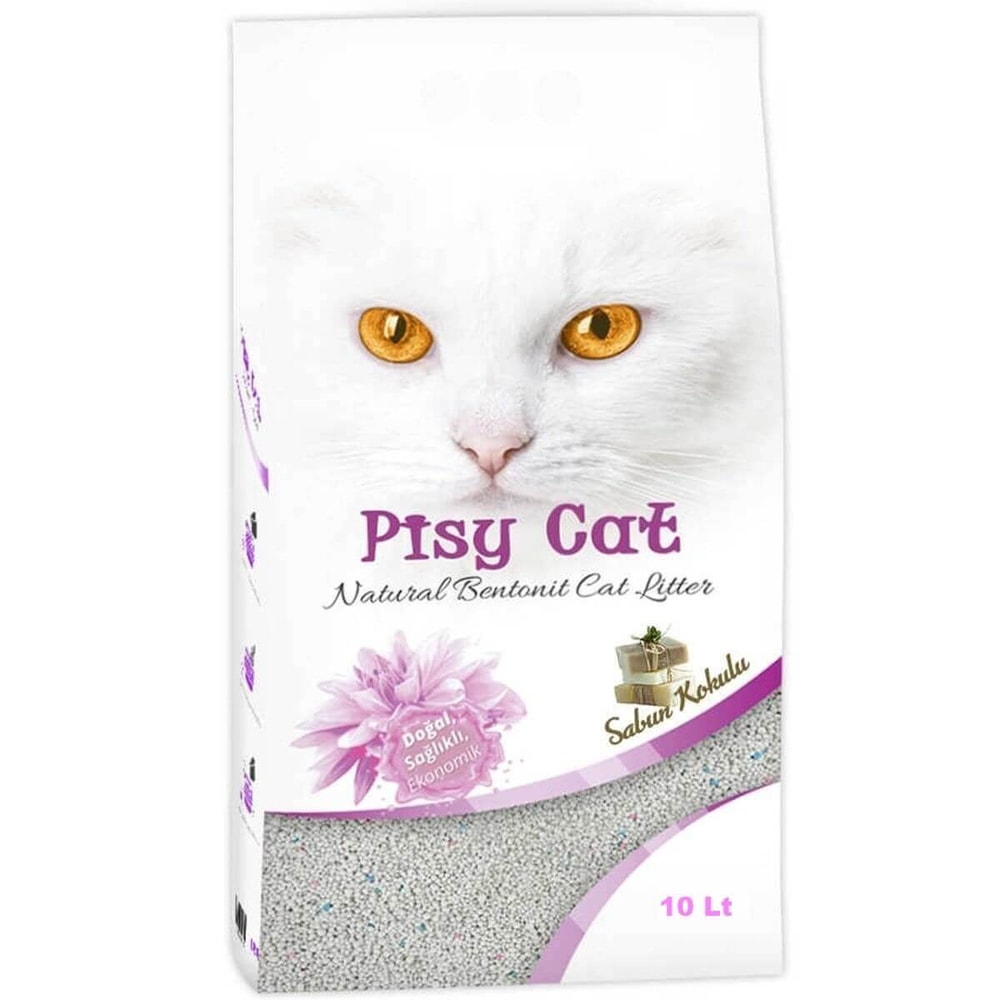 PisyCat Sabunlu Tozsuz Topaklaşan İnce Kedi Kumu 10Lt