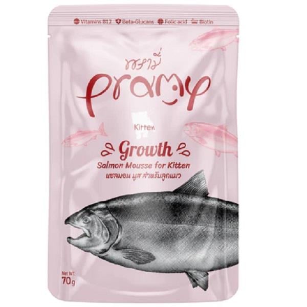 Pramy Kitten Grow Somon Mousse Yavru Kedi Maması 70gr, Yavru Kedi Yaş Mama, Pramy
